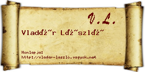 Vladár László névjegykártya